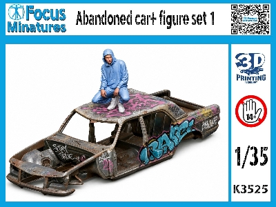 Abandoned Car + Figure Set 1 (3d-printed) - zdjęcie 1