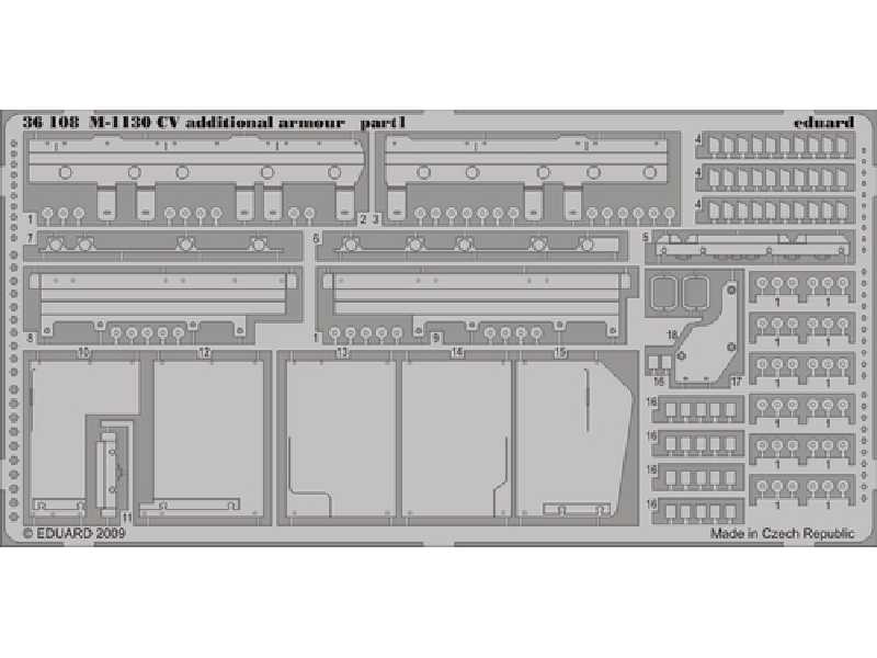  M-1130 CV additional armour 1/35 - Trumpeter - blaszki - zdjęcie 1