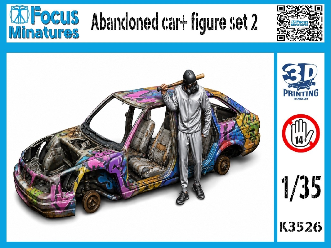 Abandoned Car + Figure Set 2 (3d-printed) - zdjęcie 1