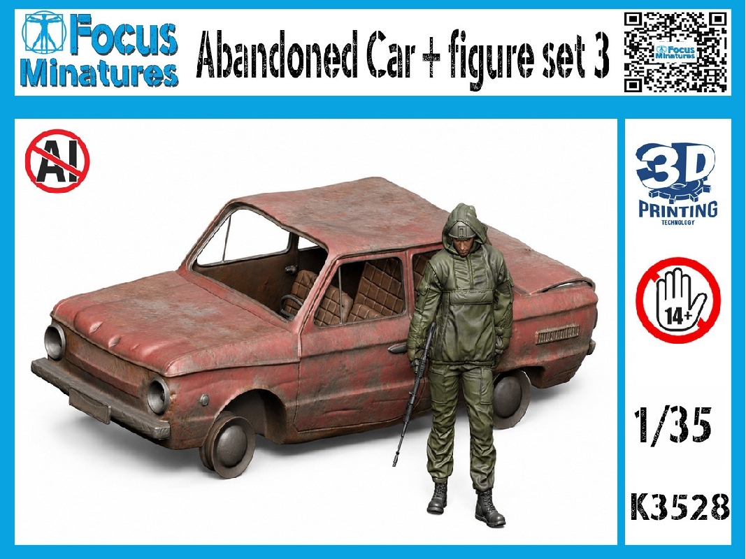 Abandoned Car+ Figure Set 3 (3d-printed) - zdjęcie 1