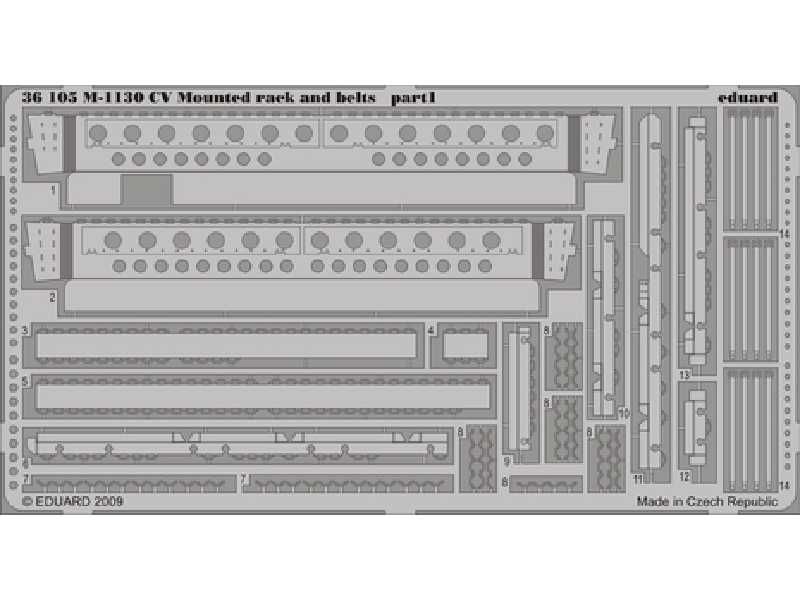 M-1130 CV Mounted rack and belts 1/35 - Trumpeter - blaszki - zdjęcie 1 M-1130 CV Mounted rack and belts 1/35 - Trumpeter - blaszki - zdjęcie 1