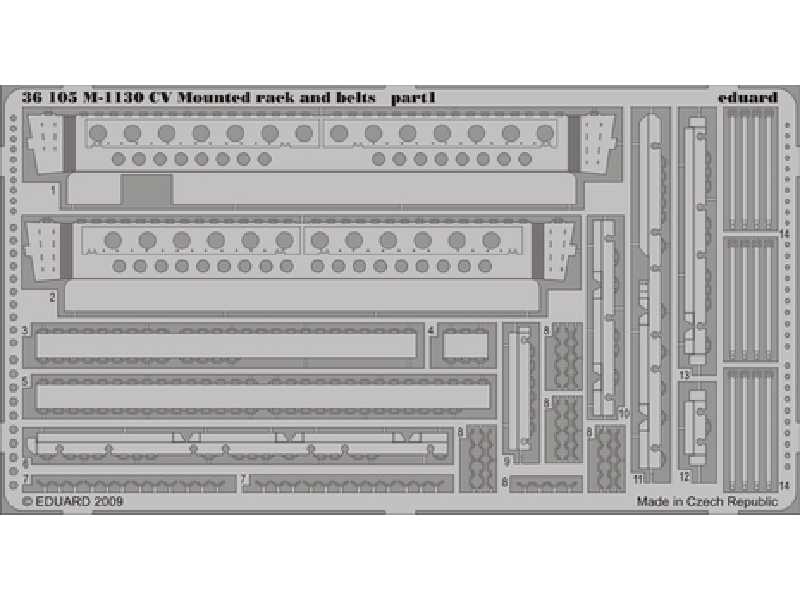  M-1130 CV Mounted rack and belts 1/35 - Trumpeter - blaszki - zdjęcie 1