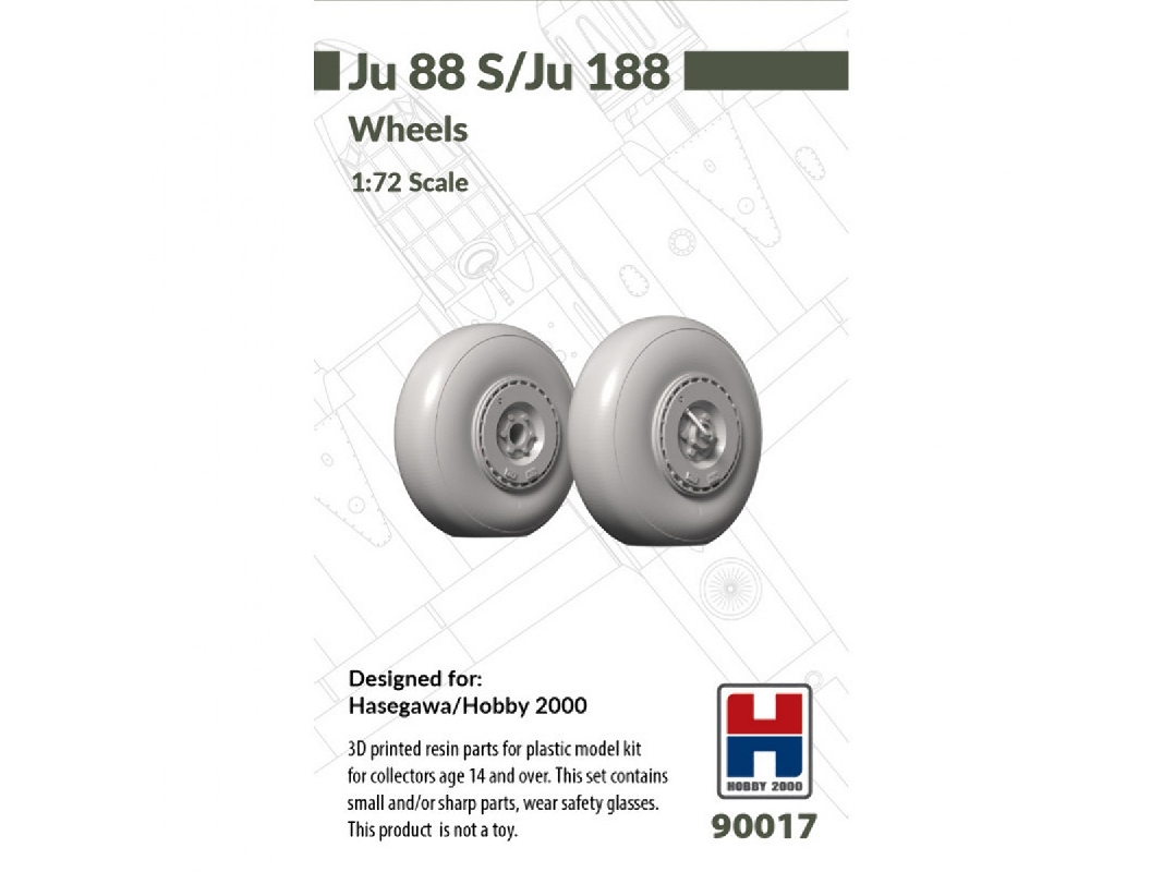 Junkers Ju-88 S / Ju-188 - Wheels Set (For Hasegawa And Hobby 2000 Kits / 3d-printed) - zdjęcie 1