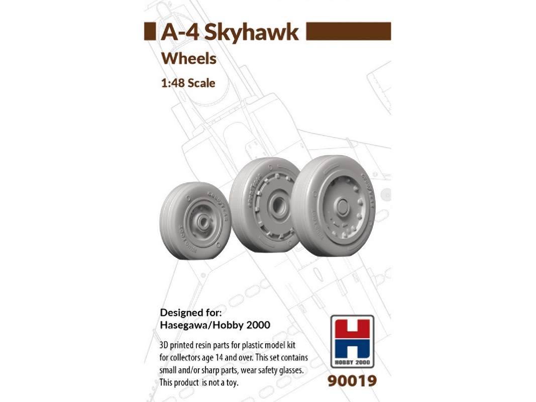 Douglas A-4 Skyhawk - Wheels Set (For Hasegawa And Hobby 2000 Kits / 3d-printed) - zdjęcie 1