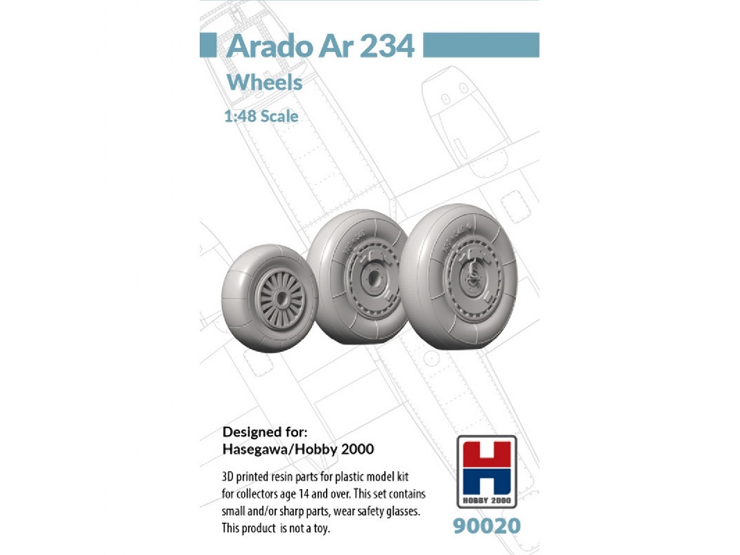 Arado Ar 234 - Wheels Set (For Hasegawa And Hobby 2000 Kits / 3d-printed) - zdjęcie 1