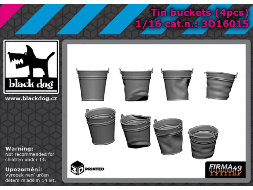 Tin Buckets (4 Pcs / 3d-printed) - zdjęcie 1