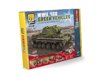 A.Mig-7908 Solution Box Mini 37 - Wwii 4bo Green Vehicles (English, Spanish, French And German) - zdjęcie 1