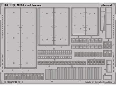  M-26 tool boxes 1/35 - Hobby Boss - blaszki - zdjęcie 1