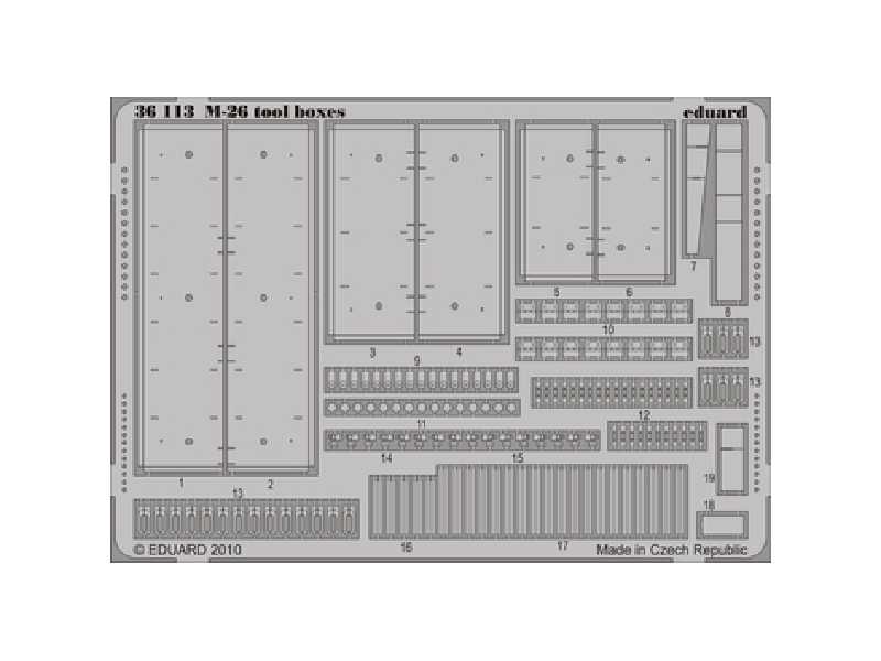 M-26 tool boxes 1/35 - Hobby Boss - blaszki - zdjęcie 1 M-26 tool boxes 1/35 - Hobby Boss - blaszki - zdjęcie 1