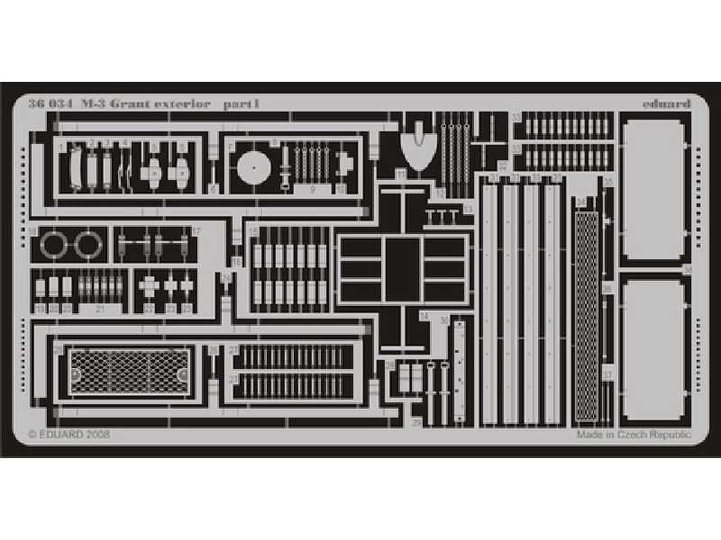  M-3 Grant exterior 1/35 - Academy Minicraft - blaszki - zdjęcie 1