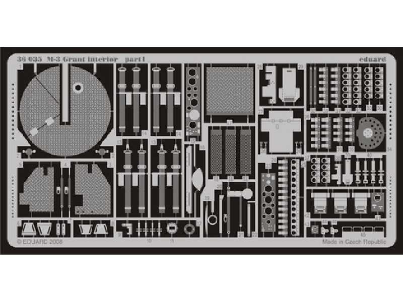  M-3 Grant interior 1/35 - Academy Minicraft - blaszki - zdjęcie 1