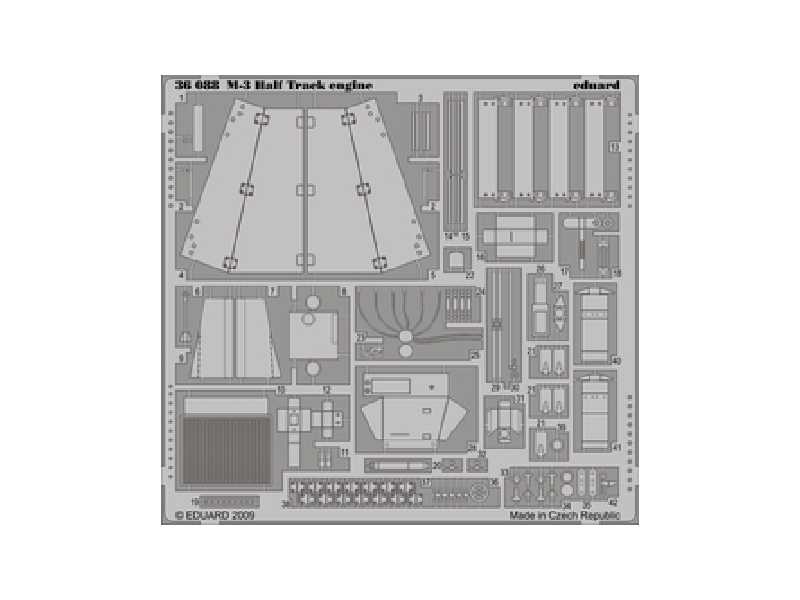  M-3 Half Track engine 1/35 - Dragon - blaszki - zdjęcie 1