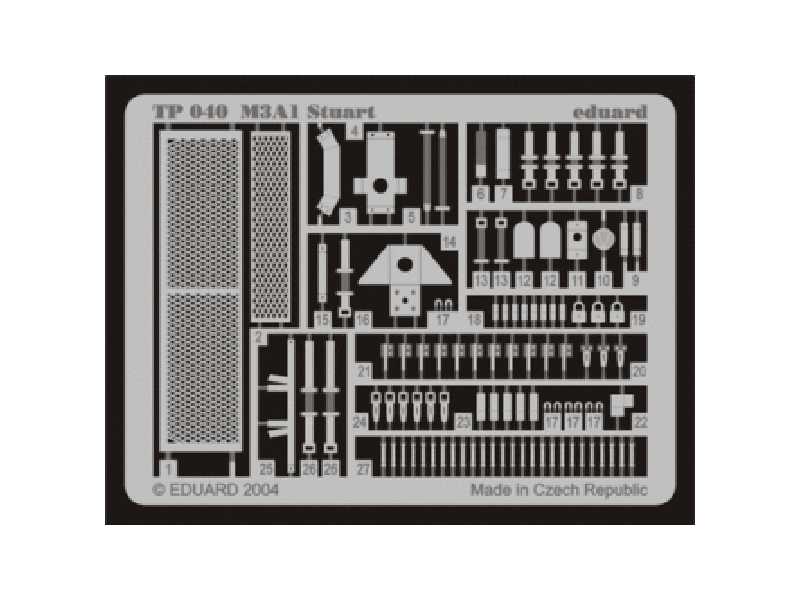  M-3A1 Stuart 1/35 - Academy Minicraft - blaszki - zdjęcie 1