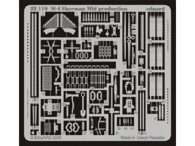  M-4 Sherman Mid.  Production 1/72 - Trumpeter - blaszki - zdjęcie 1