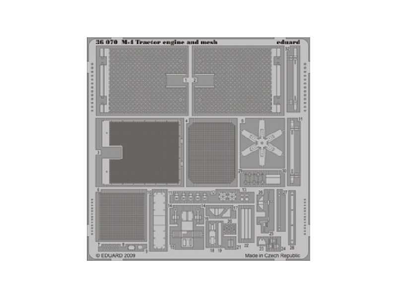  M-4 Tractor engine and mesh 1/35 - Hobby Boss - blaszki - zdjęcie 1