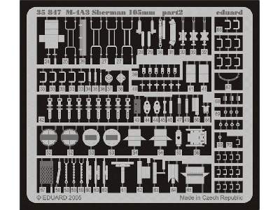  M-4A3 Sherman 105mm gun 1/35 - Tamiya - blaszki - zdjęcie 3