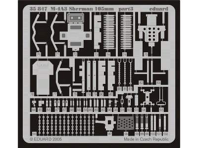  M-4A3 Sherman 105mm gun 1/35 - Tamiya - blaszki - zdjęcie 4