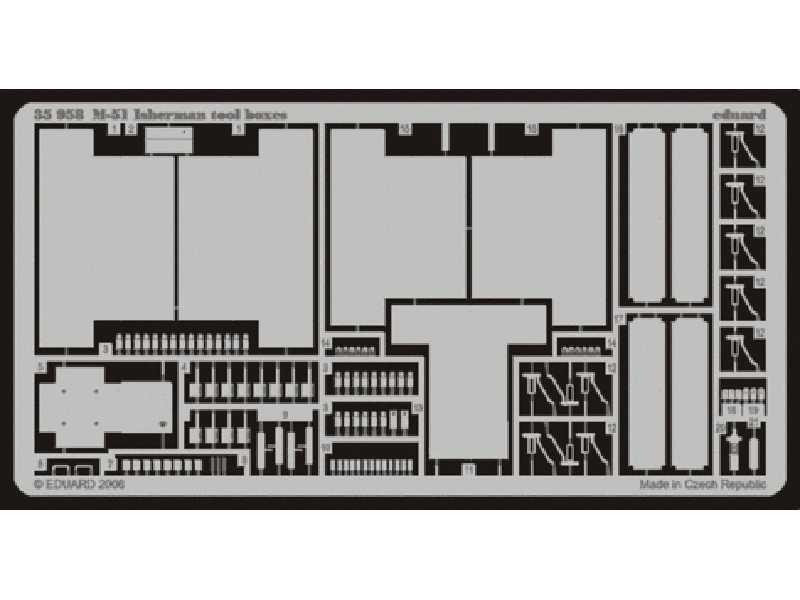 M-51 Isherman tool boxes 1/35 - Dragon - blaszki - zdjęcie 1 M-51 Isherman tool boxes 1/35 - Dragon - blaszki - zdjęcie 1