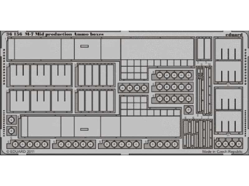 M-7 Mid production ammo boxes 1/35 - Dragon - blaszki - zdjęcie 1 M-7 Mid production ammo boxes 1/35 - Dragon - blaszki - zdjęcie 1