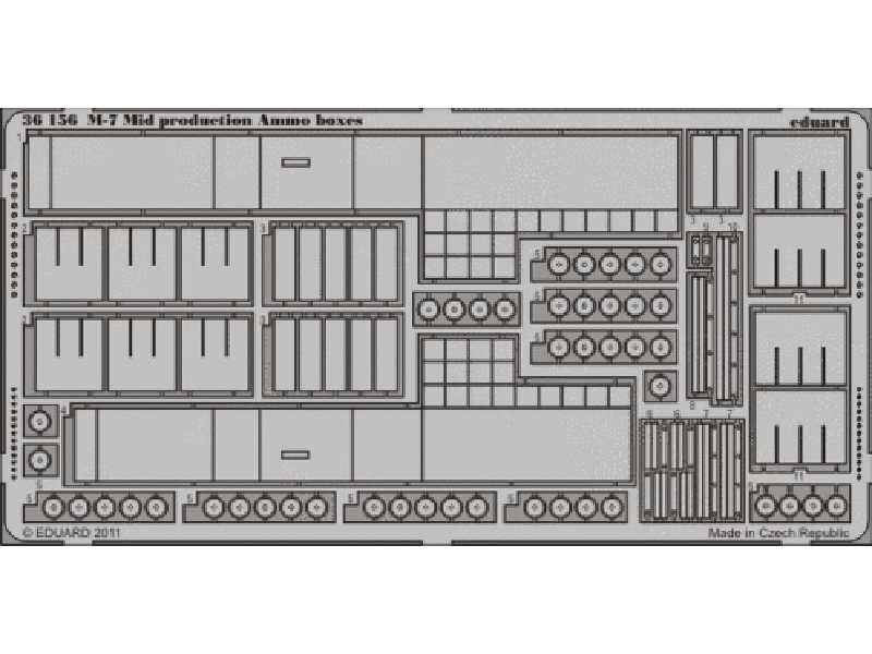  M-7 Mid production ammo boxes 1/35 - Dragon - blaszki - zdjęcie 1