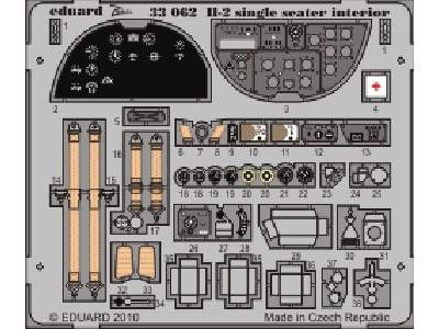  Il-2 single seater interior S. A. 1/32 - Hobby Boss - blaszki - zdjęcie 1