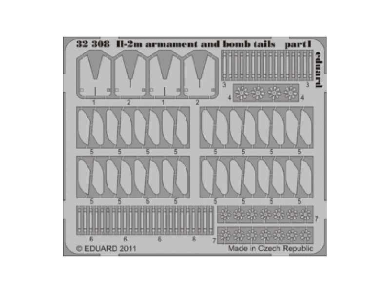 Il-2m armament and bomb tails 1/32 - Hobby Boss - blaszki - zdjęcie 1 Il-2m armament and bomb tails 1/32 - Hobby Boss - blaszki - zdjęcie 1