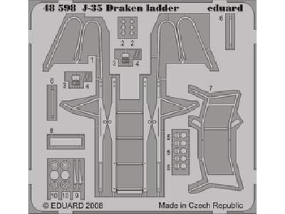  J-35 Draken ladder 1/48 - Hasegawa - blaszki - zdjęcie 1