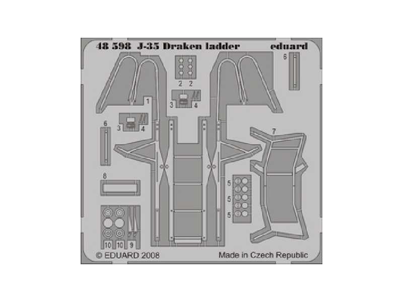J-35 Draken ladder 1/48 - Hasegawa - blaszki - zdjęcie 1 J-35 Draken ladder 1/48 - Hasegawa - blaszki - zdjęcie 1