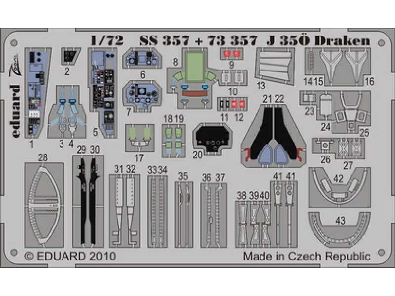  J 35? Draken S. A. 1/72 - Hasegawa - blaszki - zdjęcie 1