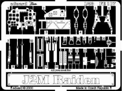  J2M Raiden 1/48 - Hasegawa - blaszki - zdjęcie 1