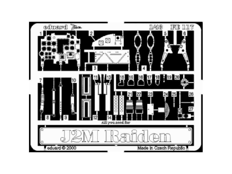  J2M Raiden 1/48 - Hasegawa - blaszki - zdjęcie 1