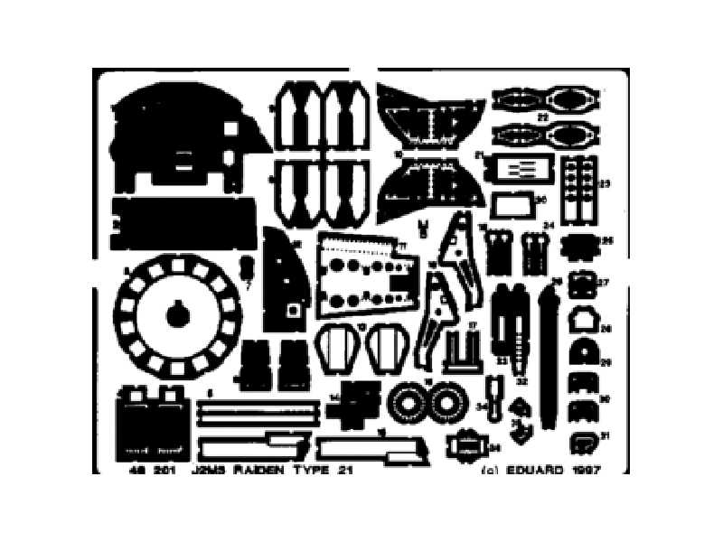 J3M3 Raiden type 21 1/48 - Hasegawa - blaszki - zdjęcie 1 J3M3 Raiden type 21 1/48 - Hasegawa - blaszki - zdjęcie 1