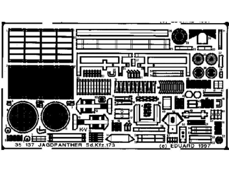 Jagdpanther Sd. Kfz.173 1/35 - Italeri - blaszki - zdjęcie 1 Jagdpanther Sd. Kfz.173 1/35 - Italeri - blaszki - zdjęcie 1
