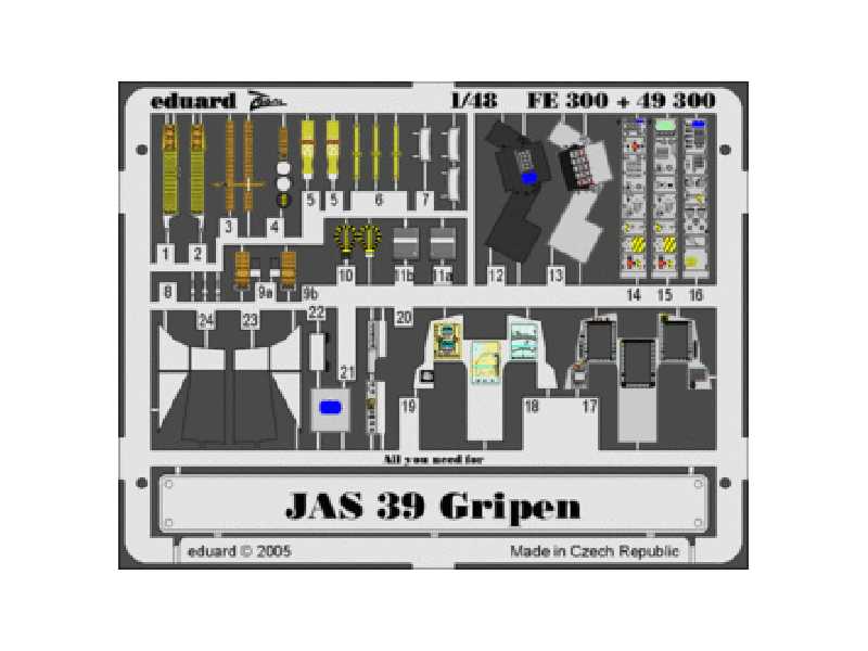  JAS-39 Gripen 1/48 - Italeri - blaszki - zdjęcie 1