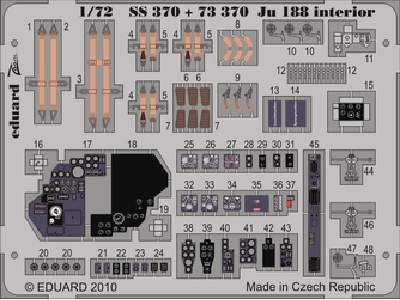  Ju 188 interior S. A. 1/72 - Hasegawa - blaszki - zdjęcie 1