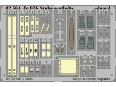  Ju 87 Stuka seatbelts 1/32 - Hasegawa - blaszki - zdjęcie 1