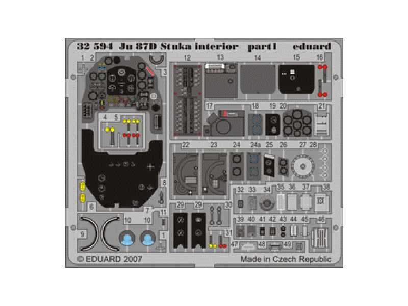 Ju 87D Stuka interior 1/32 - Hasegawa - blaszki - zdjęcie 1 Ju 87D Stuka interior 1/32 - Hasegawa - blaszki - zdjęcie 1