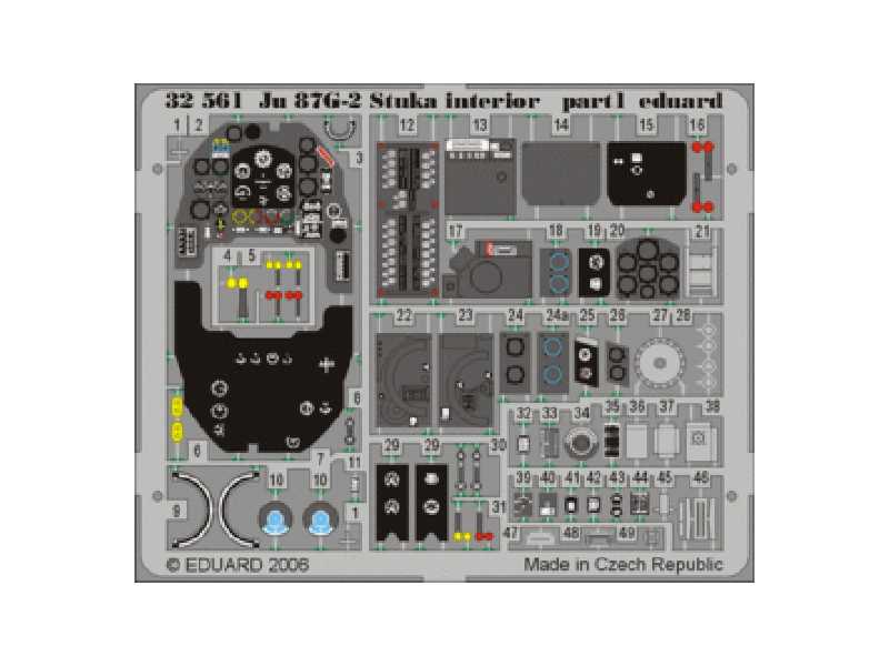  Ju 87G-2 Stuka interior 1/32 - Hasegawa - blaszki - zdjęcie 1