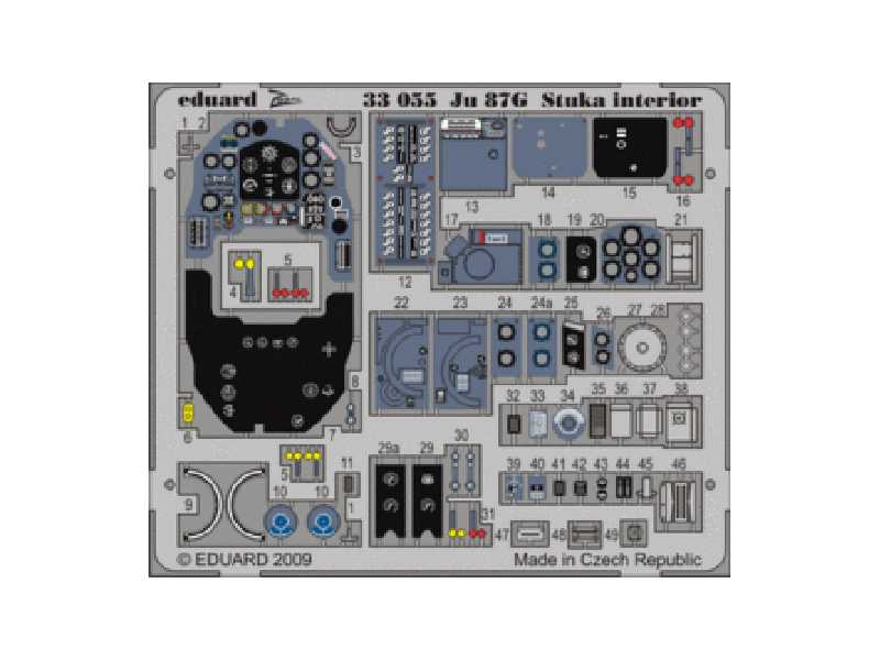  Ju 87G Stuka interior S. A. 1/32 - Hasegawa - blaszki - zdjęcie 1