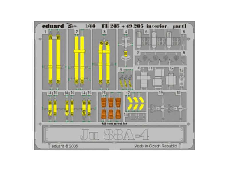 Ju 88A-4 interior 1/48 - Dragon - blaszki - zdjęcie 1 Ju 88A-4 interior 1/48 - Dragon - blaszki - zdjęcie 1