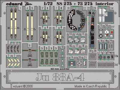  Ju 88A-4 interior 1/72 - Hasegawa - blaszki - zdjęcie 1