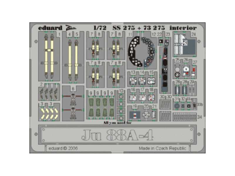  Ju 88A-4 interior 1/72 - Hasegawa - blaszki - zdjęcie 1