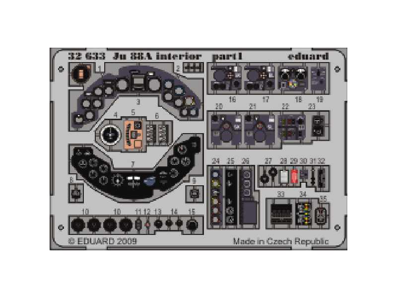  Ju 88A interior S. A. 1/32 - Revell - blaszki - zdjęcie 1