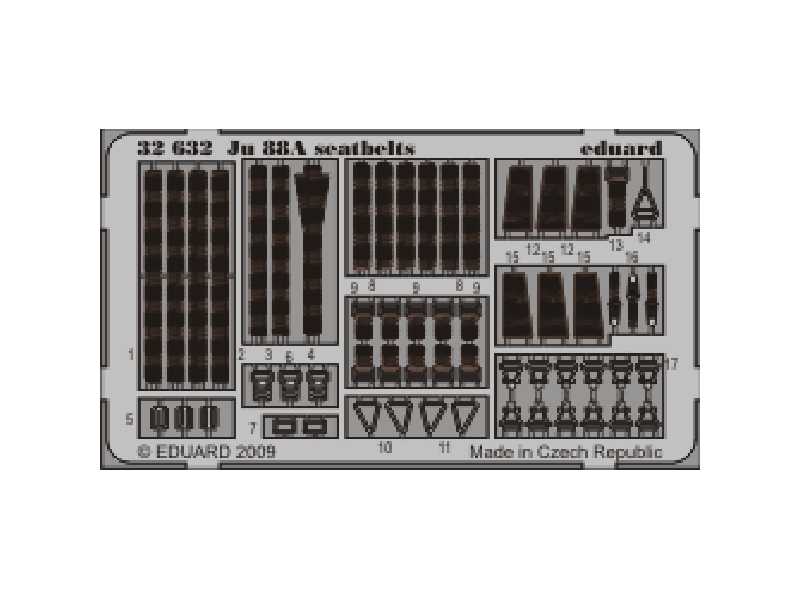 Ju 88A seatbelts 1/32 - Revell - blaszki - zdjęcie 1 Ju 88A seatbelts 1/32 - Revell - blaszki - zdjęcie 1