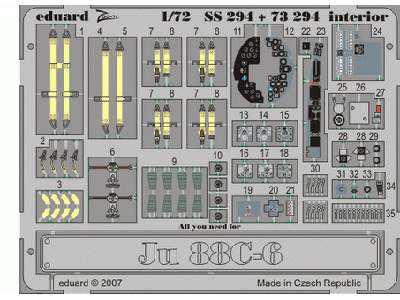  Ju 88C-6 interior S. A. 1/72 - Hasegawa - blaszki - zdjęcie 2