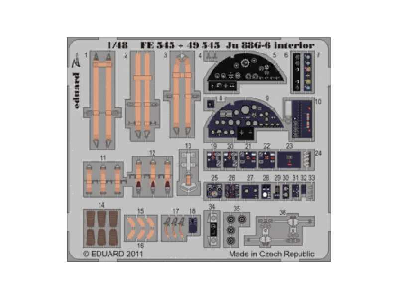  Ju 88G-6 interior S. A. 1/48 - Dragon - blaszki - zdjęcie 1