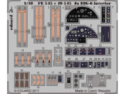  Ju 88G-6 interior S. A. 1/48 - Dragon - blaszki - zdjęcie 1