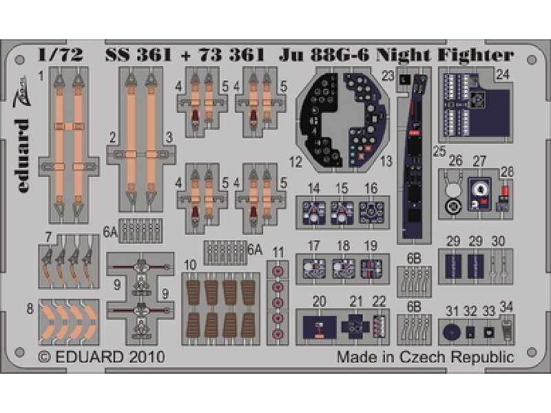 Ju 88G-6 Night Fighter S. A. 1/72 - Hasegawa - blaszki - zdjęcie 1 Ju 88G-6 Night Fighter S. A. 1/72 - Hasegawa - blaszki - zdjęcie 1
