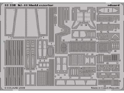  Ki-44 Shoki exterior 1/32 - Hasegawa - blaszki - zdjęcie 1