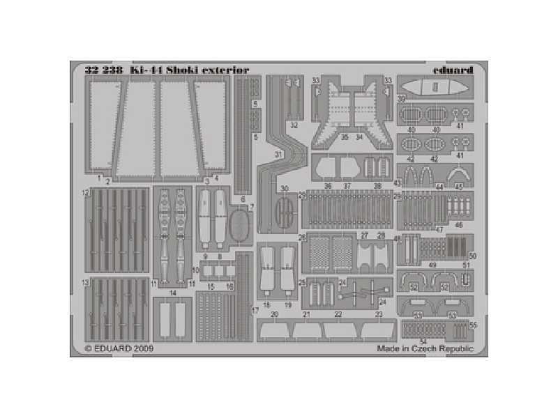  Ki-44 Shoki exterior 1/32 - Hasegawa - blaszki - zdjęcie 1